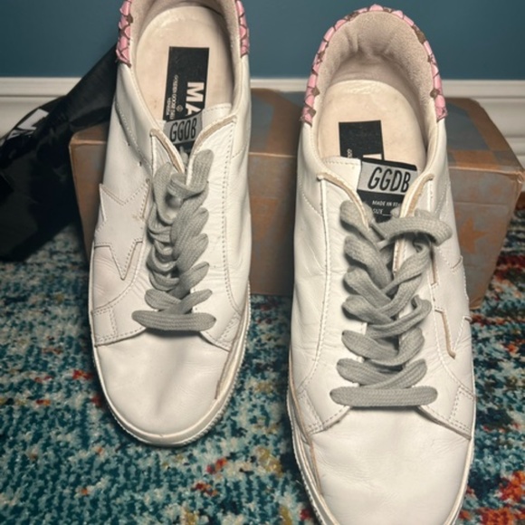 Golden Goose White and Pink Sneakers - Picture 1 of 8